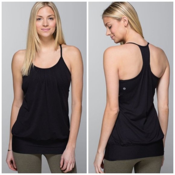 Lululemon black No Limit Tank, yoga tank with inner built in sports bra - Picture 1 of 9